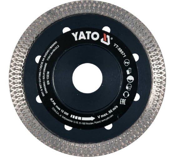 Изображение товара Диск алмазный для плитки, 115мм YATO YT-59971
