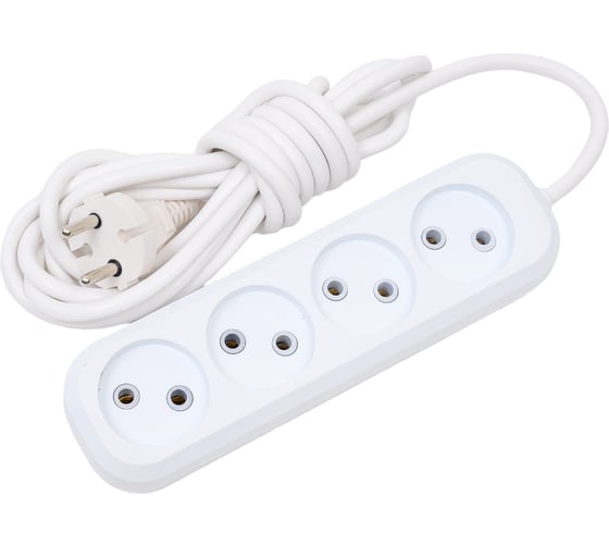 Изображение товара Сетевой удлинитель ПЕРЕСВЕТ+ Р/С-4 шнур ПВС 2*1- 3м 4620003921575