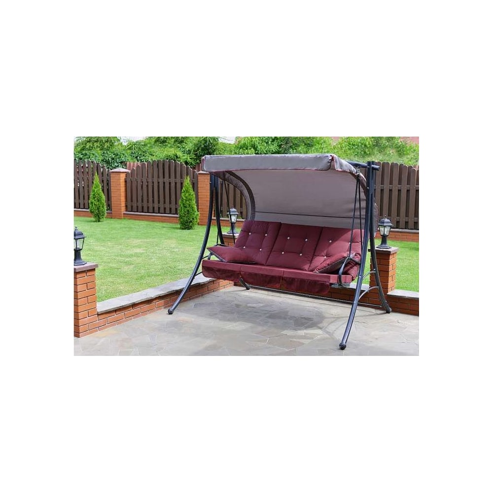 Изображение товара Садовые качели ОLSA Пагода С916 с навесом и мягкими подушками 3 места