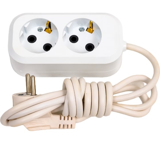 Изображение товара Сетевой удлинитель ПЕРЕСВЕТ+ с заземлением на 2 гнезда шнур ПВС 3*0,75 - 2м 4620003920127