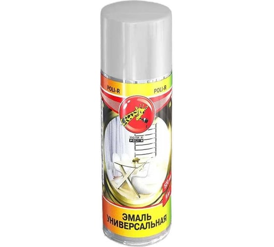 Изображение товара Универсальная эмаль Poli-R белая RAL9003, аэрозоль, 520 мл 15702