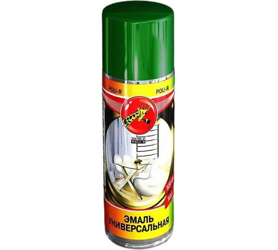 Изображение товара Универсальная эмаль Poli-R темно-зеленая RAL6002, аэрозоль, 520 мл 15707