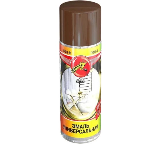 Изображение товара Универсальная эмаль Poli-R шоколадно-коричневая RAL 8017, аэрозоль, 520 мл 15710