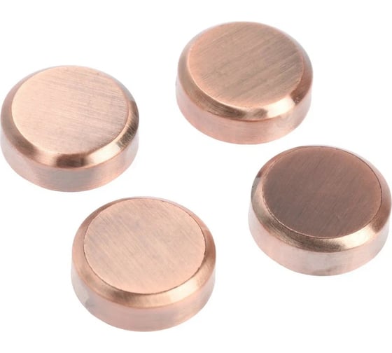 Изображение товара Зеркалодержатель ТУНДРА диаметр 25 мм, без сверления, цвет медь, пластик, 4 шт. 9438941