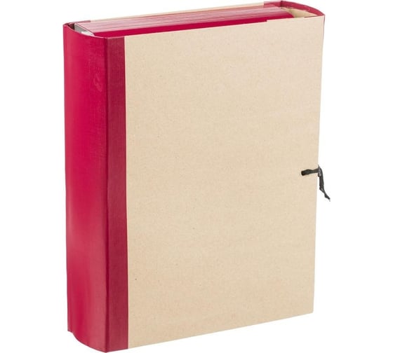 Изображение товара Архивная папка Attache Economy 80 мм, крафт-бумвинил, 4 завязки, бордовая 1690950