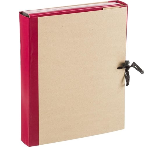 Изображение товара Архивная папка Attache Economy 50 мм, крафтовая бумага, бумвинил, 4 завязки, бордовая 1690971