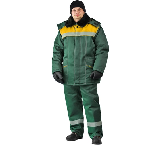 Изображение товара Зимний костюм URSUS ВЬЮГА темно-зелёный/жёлтый КОС801-125; 48-50, 170-176