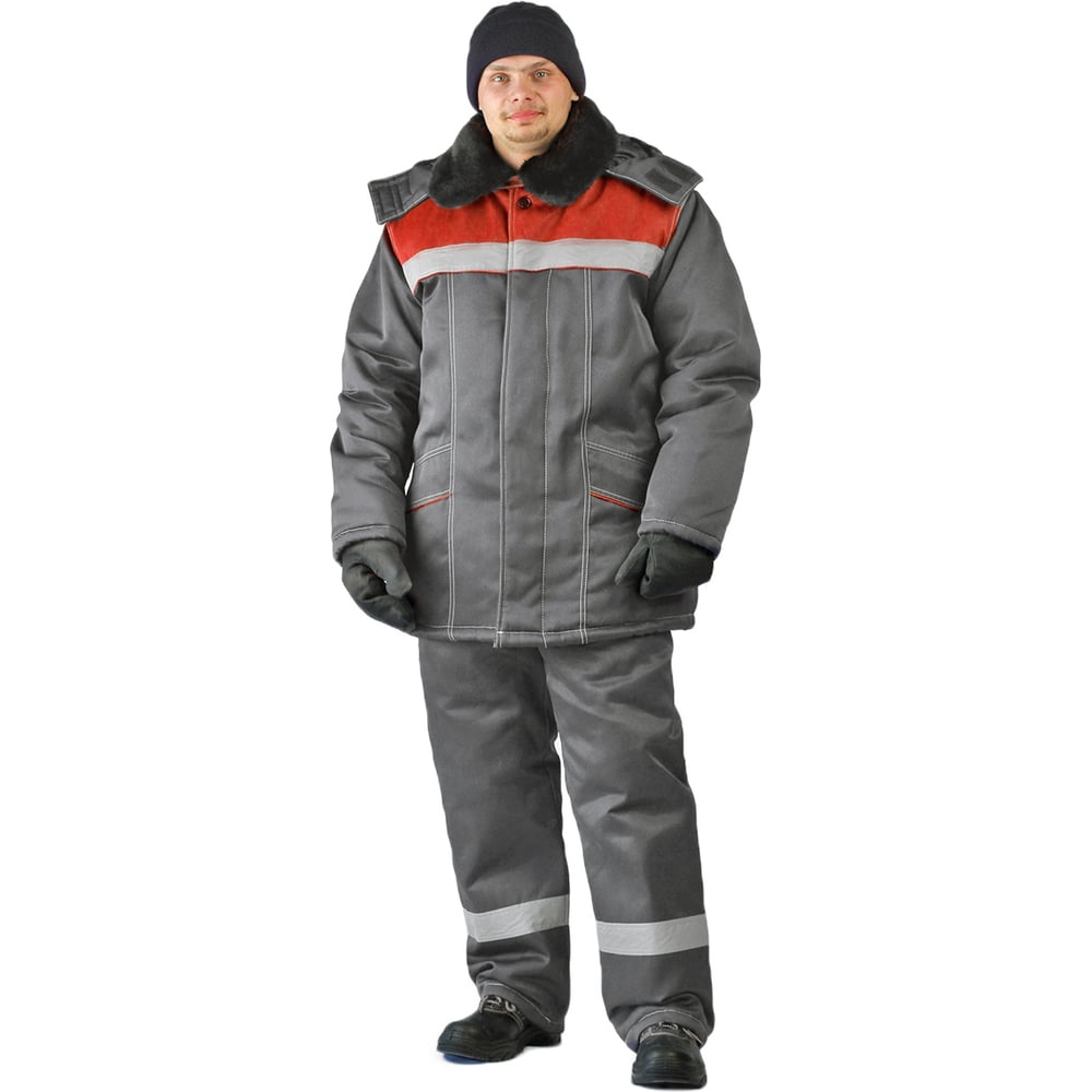 Изображение товара Зимний костюм URSUS ВЬЮГА темно-серый красный 48-50 водоотталкивающий утеплённый