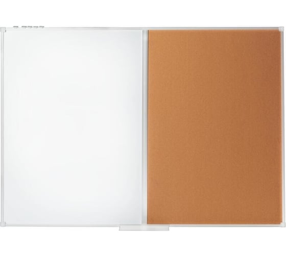 Изображение товара Комбинированная доска Attache Combo пробковый, магнитный, маркерный, лаковое покрытие, 90x120, алюминиевая рама 1741383