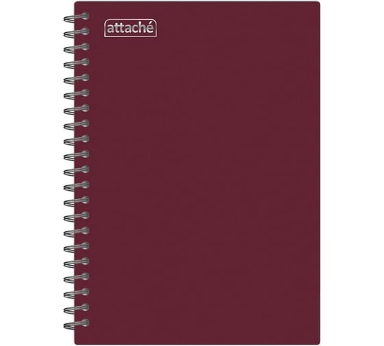 Изображение товара Бизнес-тетрадь Attache А5, 80 л, гребень, клетка, пластик, бордовый, с тиснением 1775691