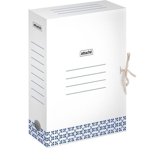 Изображение товара Архивный короб Attache 75 мм, на завязках, синий, с узорами 1792162