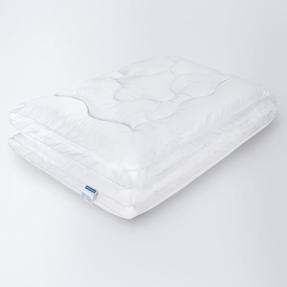 Стеганое одеяло Ecotex одеяло облегчённое 140х205 см файбер микрофибра белая 100% полиэстер