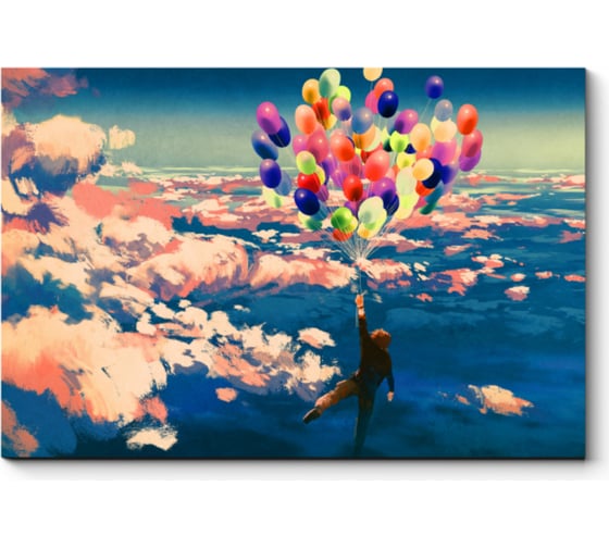 Изображение товара Картина Picsis Полет на воздушных шариках 660x430x40 2324-10701814