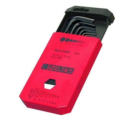 Изображение товара Набор ключей Г-образных 6-гранных с шаром 2-10 мм 8 предметов IZELTAS 4905007108