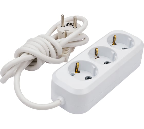 Изображение товара Сетевой удлинитель ПЕРЕСВЕТ+ с заземлением на 3 гнезда шнур ПВС 3*1- 2м 4620003921339