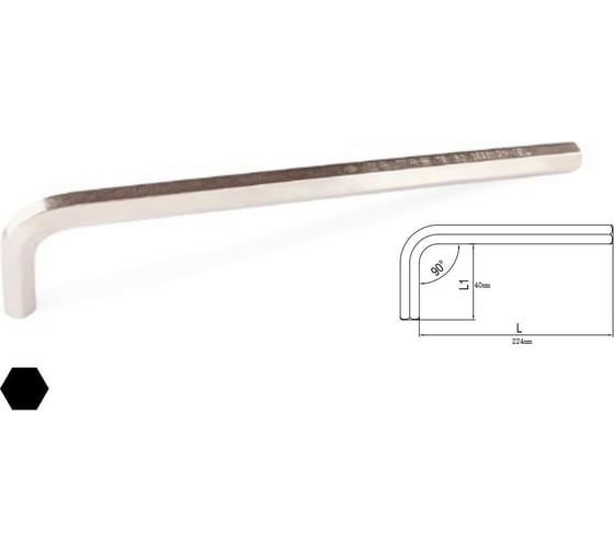 Изображение товара Г-образный удлиненный 6-гранный ключ 10мм IZELTAS 4903220100