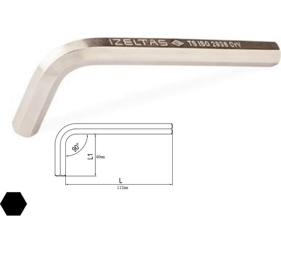 Изображение товара Г-образный 6-гранный ключ 10 мм IZELTAS 4900220100