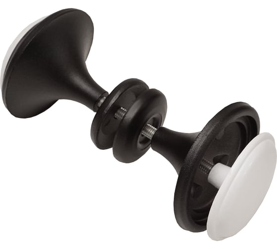 Изображение товара Дверная ручка-кнопка-стяжка Трибатрон черный муар/ белый 88223