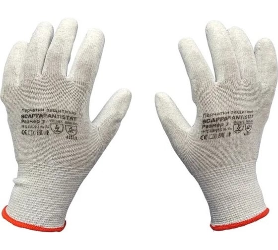 Изображение товара Перчатки Scaffa antistat PU1350A-LG от статического электричества размер 8 00-00015300