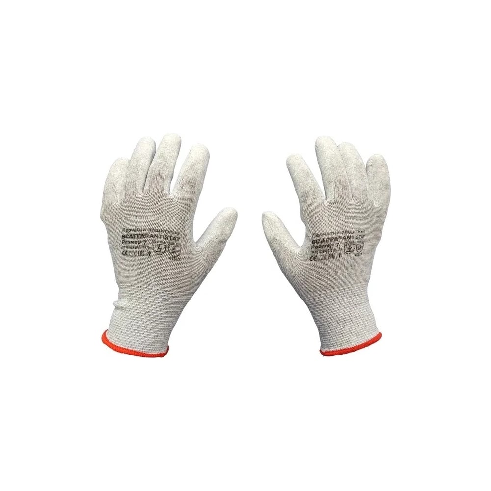 Перчатки Scaffa antistat PU1350A-LG от статического электричества размер 7 00-00015301