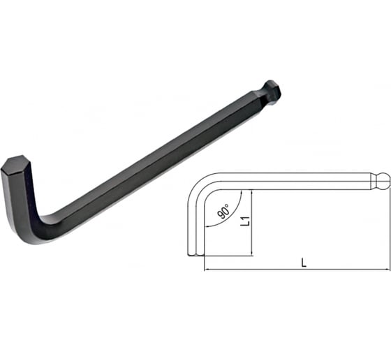 Изображение товара Г-образный 6-гранный ключ с шаром 8 мм IZELTAS 4905220080