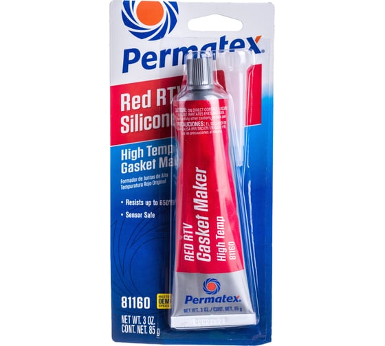 Изображение товара Профессиональный герметик PERMATEX 89250 RTV силикон термостойкий красный 85гр 81160/81161
