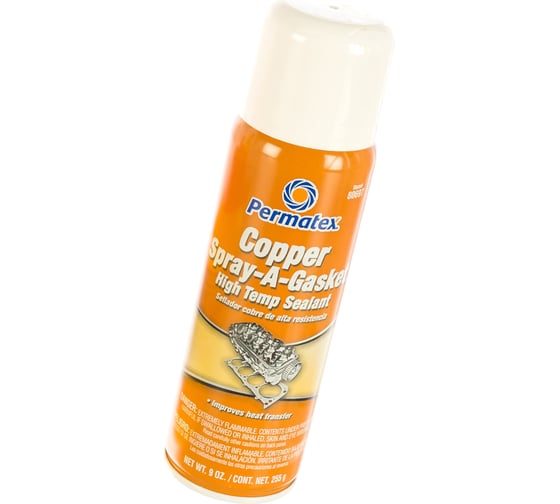 Изображение товара Герметик-усилитель прокладок PERMATEX термостойкий с Медью Аэрозоль 255г. 80697