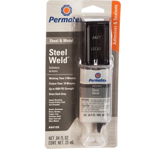 Изображение товара Эпоксидный клей PERMATEX мульти-металл 4мин 25 мл шприц 84109