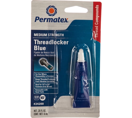 Изображение товара Фиксатор резьбы средней фиксации PERMATEX синий 6мл. 24200