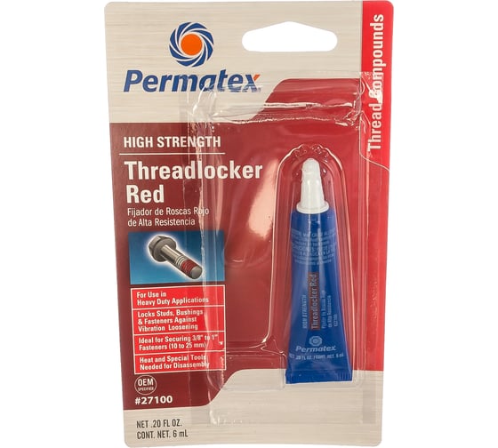 Изображение товара Фиксатор резьбы сильной фиксации PERMATEX красный 6мл. 27100