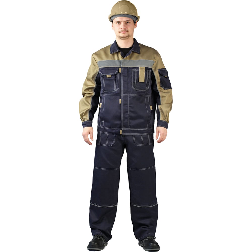 Изображение товара Костюм рабочий URSUS РОЛЬФ темно-синий бежевый 56-58 3XL водоотталкивающий световозвращающая полоса