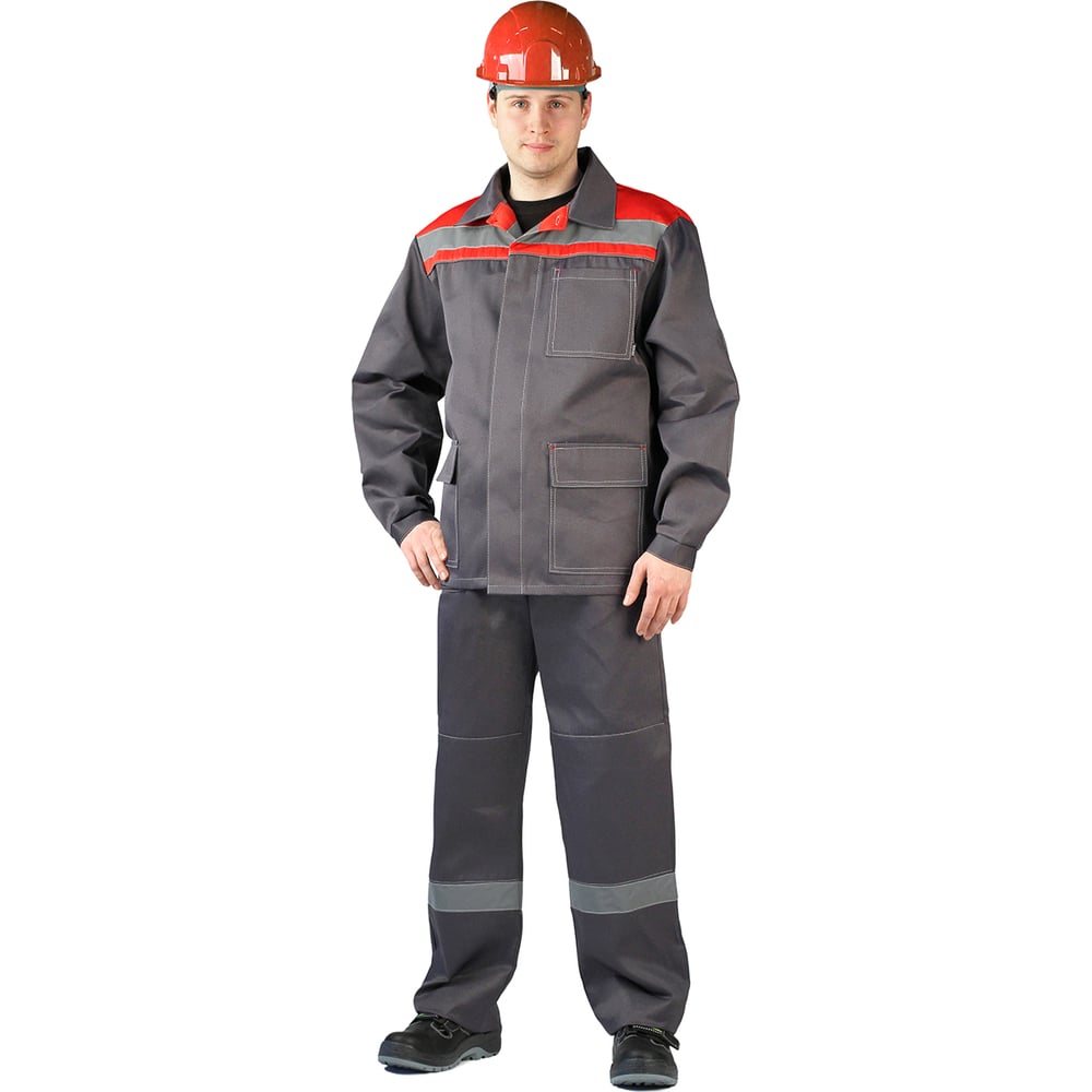 Изображение товара Рабочий костюм URSUS УДАРНИК темно-серый/красный 60-62, водоотталкивающий, защитный, мужской