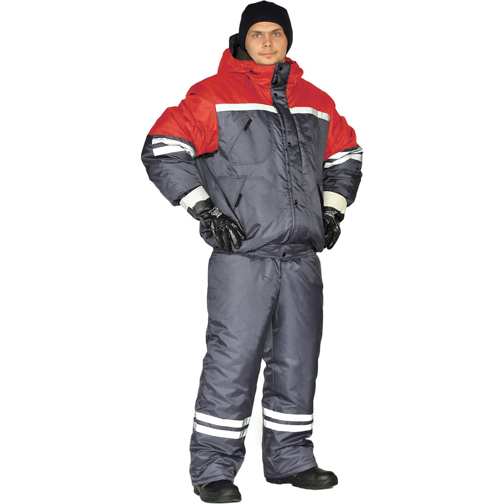 Зимний костюм URSUS СТИМ темно-серый/красный КОС634-303; 56-58, 182-188