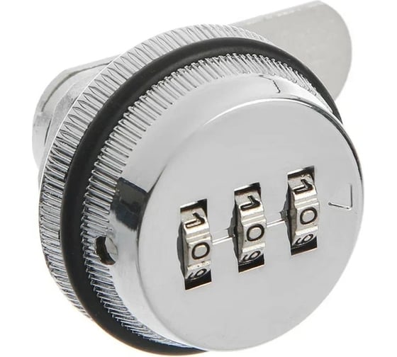 Изображение товара Кодовый замок для почтового ящика ТУНДРА цвет хром, длина резьбовой части 20 мм 7108704