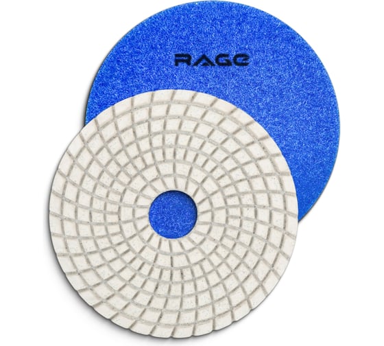 Изображение товара Алмазный гибкий шлифовальный круг RAGE By VIRA Р30 100 мм черепашка для керамогранита АГШК мокрое шлифование 558045