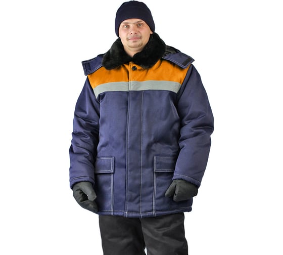 Изображение товара Зимняя куртка URSUS УРАЛ темно-синяя/оранжевая, КУР802-004; 60-62, 170-176