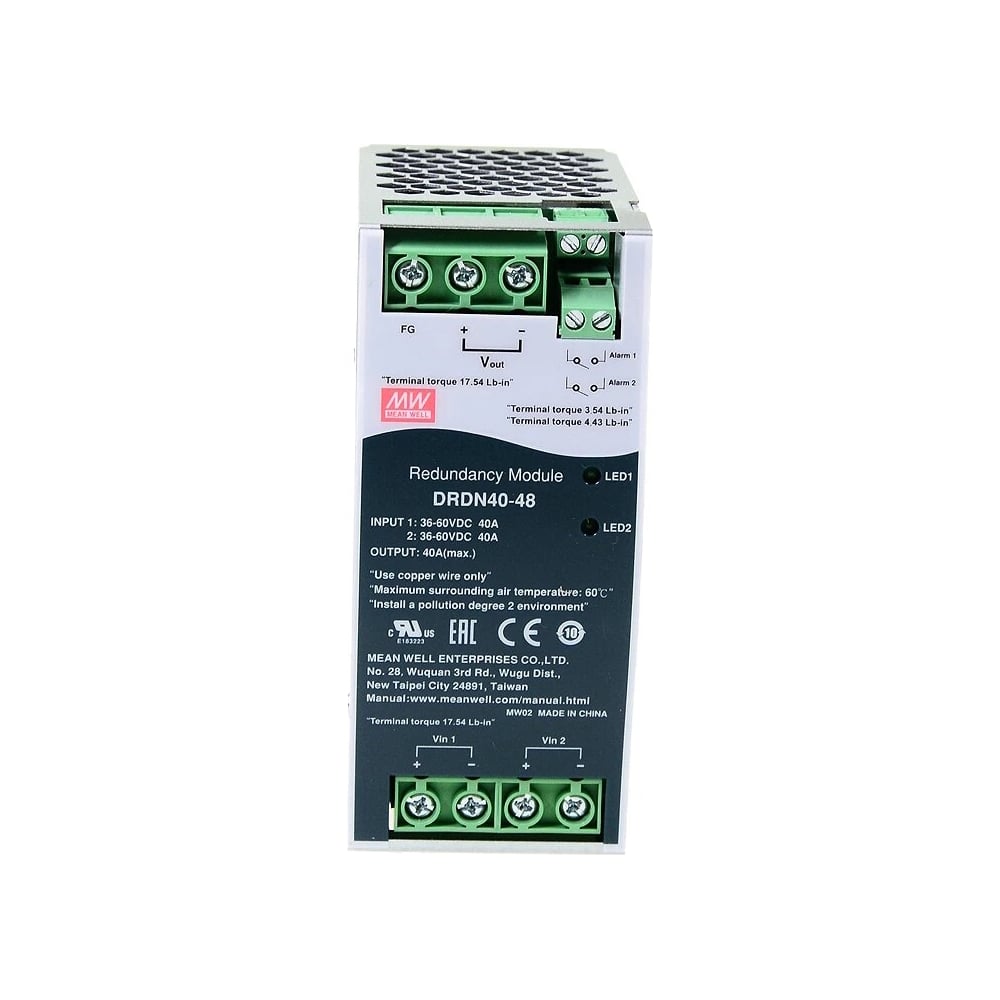 Изображение товара Модуль резервного питания Mean Well DRDN40-48 48 В 40 А два канала трансформаторный