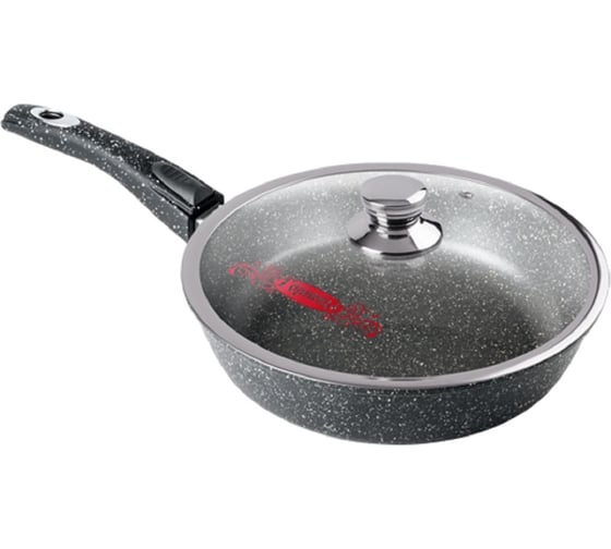 Изображение товара Сковорода Горница 240/65мм гранит съемная ручка с крышкой СП5270