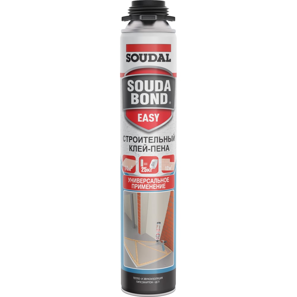 Полиуретановый клей в аэрозоле SOUDAL Easy Soudabond Gun 0.75 л 121618