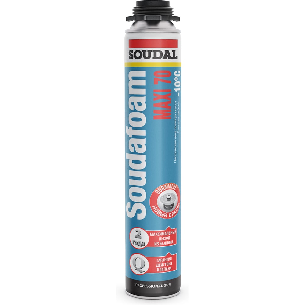 Изображение товара Зимняя пистолетная пена SOUDAL Соудафоам Макси 70 для утепления и герметизации Изображение товара Зимняя пистолетная пена SOUDAL Соудафоам Макси 70 для утепления и герметизации