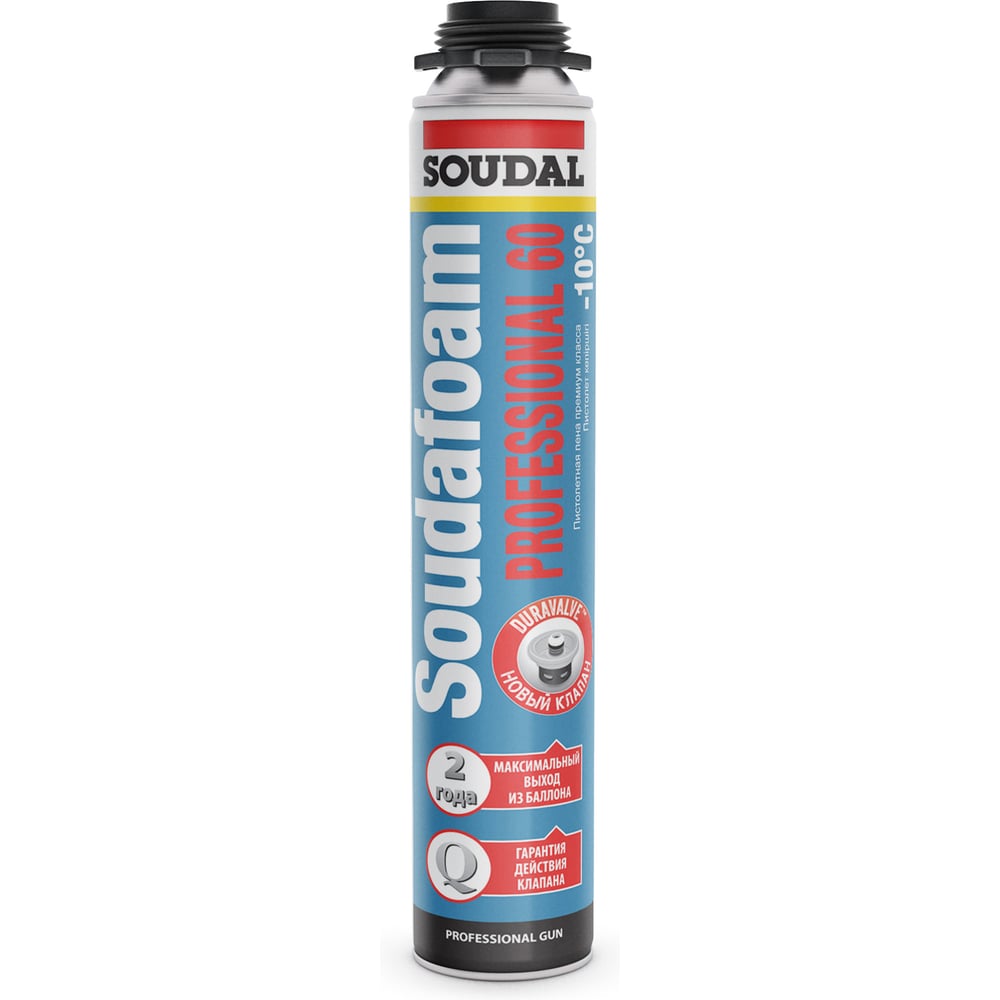 Изображение товара Зимняя пистолетная пена SOUDAL Соудафоам Профессионал 60 750 мл для утепления Изображение товара Зимняя пистолетная пена SOUDAL Соудафоам Профессионал 60 750 мл для утепления