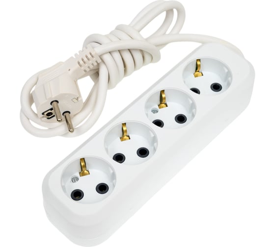 Изображение товара Удлинитель сетевой ПЕРЕСВЕТ+ с заземлением на 4 гнезда шнур ПВС 3*1- 2м 4620003921384