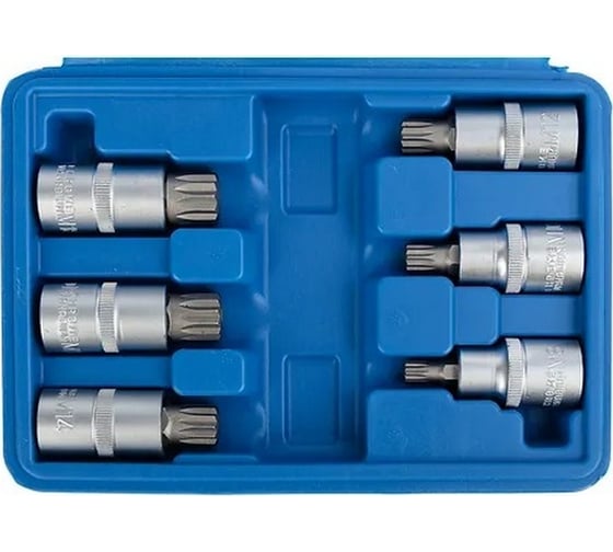 Изображение товара Набор головок 1/2" DR со вставкой SPLINE 55 мм, 6 предметов VERTUL VR50195