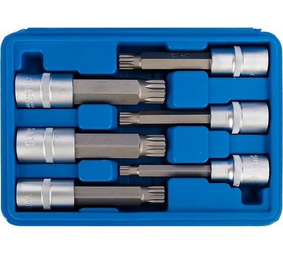 Изображение товара Набор головок 1/2" DR со вставкой SPLINE 100 мм, 6 предметов VERTUL VR50198