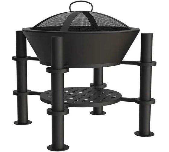 Изображение товара Комплект: костровая чаша FIRE-HOUSE flame диаметр 60 см с крышкой искрогасителем Ch1-600FLAME
