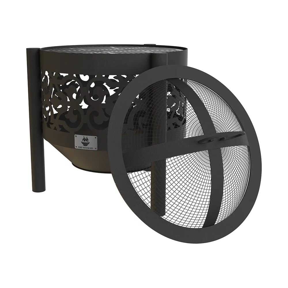 Изображение товара Костровая чаша FIRE-HOUSE диаметр 60 см с решеткой и крышкой