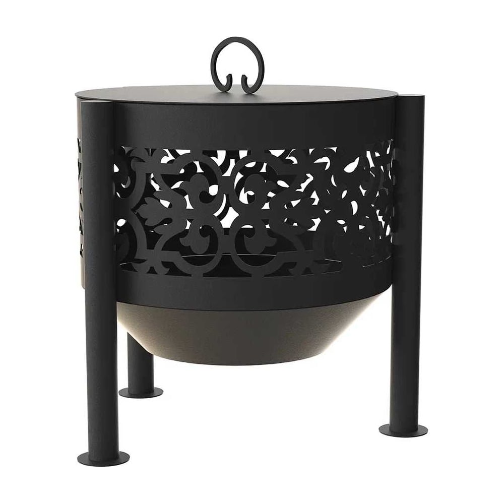 Изображение товара Костровая чаша FIRE-HOUSE ажурная диаметр 60 см с крышкой и решеткой