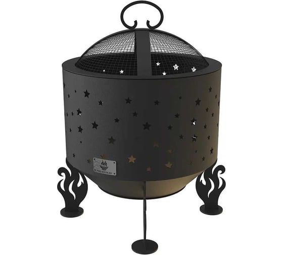 Изображение товара Комплект: костровая чаша FIRE-HOUSE звезды диаметр 50 см с крышкой искрогасителем Ch2-500звезды