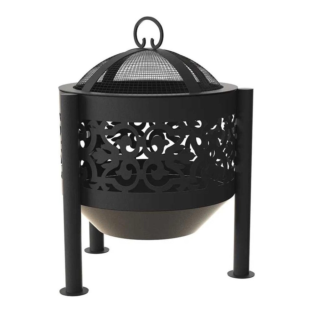 Изображение товара Костровая чаша FIRE-HOUSE ажурная 80 см с крышкой и решеткой для гриля