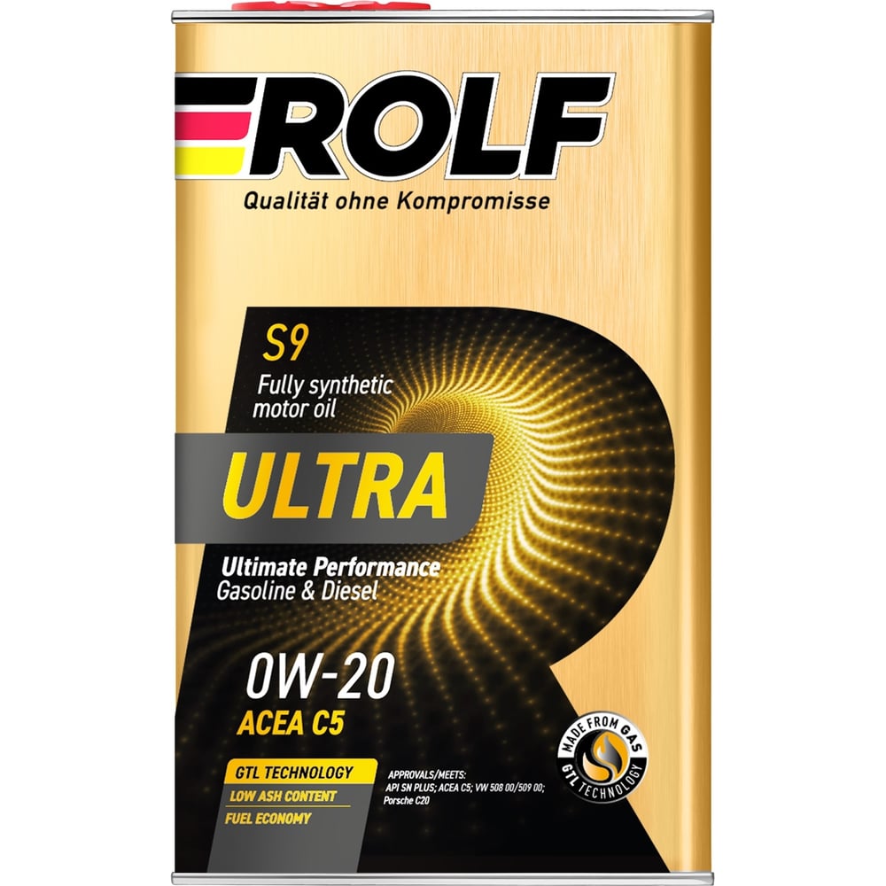 Изображение товара Моторное масло Rolf ultra 0w-20, c5, sn plus, 1 л 322939